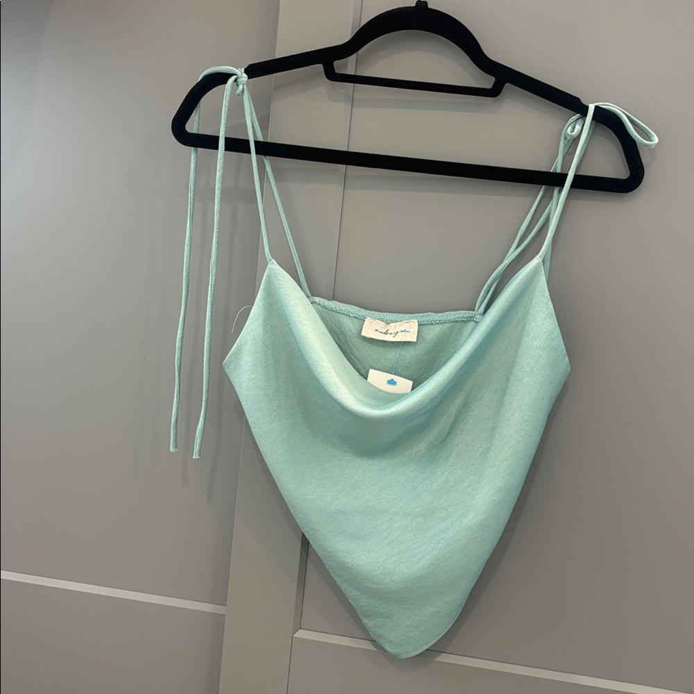 Mint Green Cowl Neck triangle Tank Top